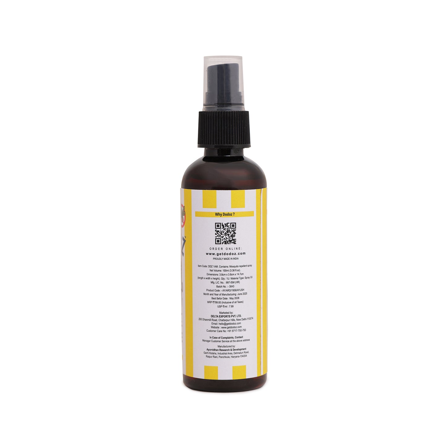 Dodoz Anti-Mosquito Body Spray – Kid-Friendly Formula