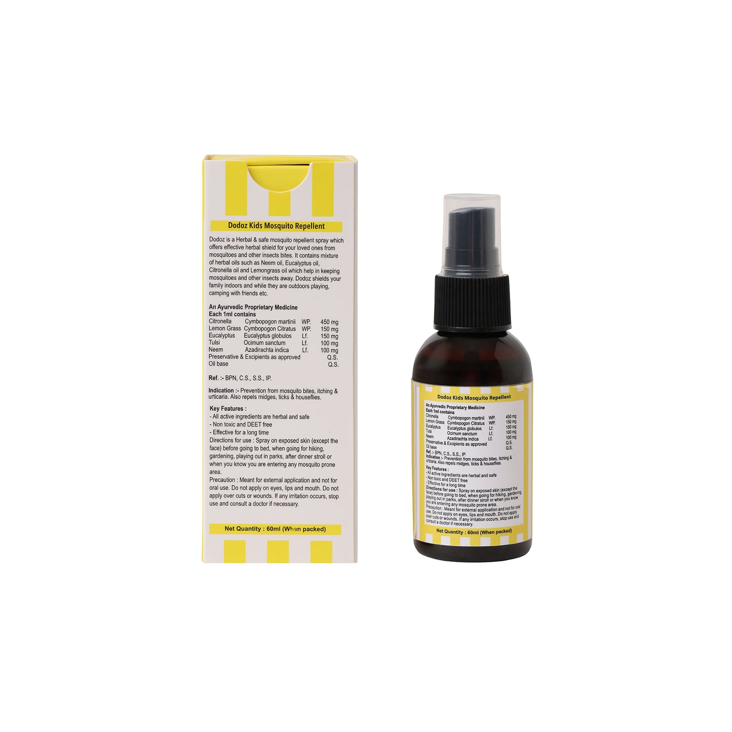 Mini Dodoz Anti-Mosquito Body Spray – Kid-Friendly Formula - 60ml