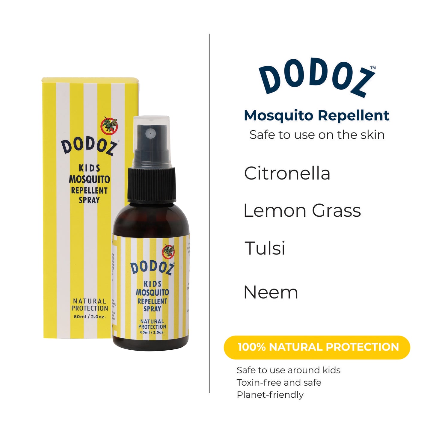 Mini Dodoz Anti-Mosquito Body Spray – Kid-Friendly Formula - 60ml